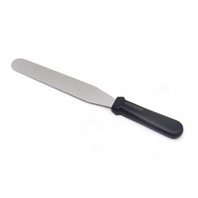 China Sustainable Cake Decorating Tools Plastic Handle Stainless Steel Straight Cream Spatula for sale