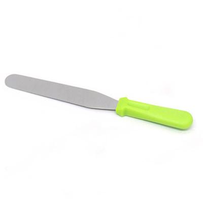 China 8 Inch Long Plastic Handle Stainless Steel Straight Cake Decorating Kitchen Tools Spatula for sale