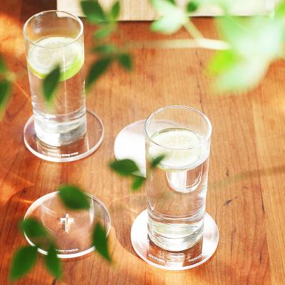 China Art Decor Cute Wholesale Transparent Acrylic Coaster Cup Mats Pads Customized Shape Blessing Gifts for sale