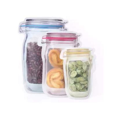 China Clear Ziplock Sealing Can Mason Jar Bags Food Matte Reusable Snack Storage Bags Freshness Preservation for sale