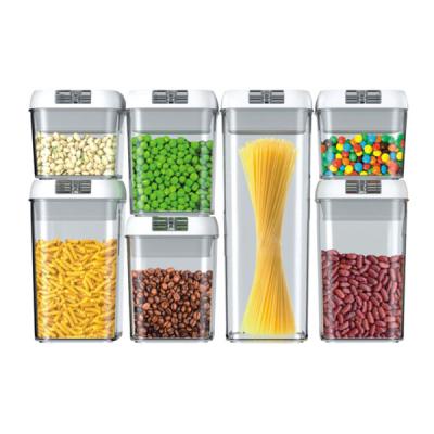 China Stocked Food Storage Container Kitchen Organization Airtight Containers Clear Plastic Canisters for sale