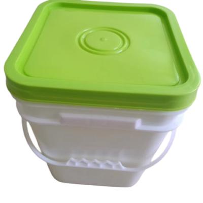 China Wholesale 3L 4L 10L Tamper Proof Square Plastic PP Buckets With Lid Printing Food Grade Square Bucket for sale