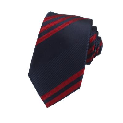 China 100% Silk Woven Mens Fashion Woven Tie Dacheng Silk Ties With Jacquard Stripe Pattern for sale