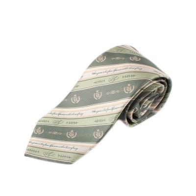 China promotion 100% Polyester DaCheng Men's Fashion Microfiber Logo Green Custom Ties for sale