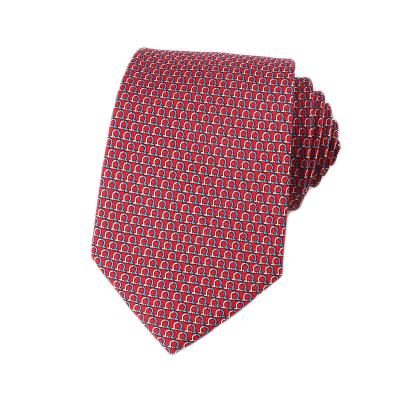 China Dacheng New Woven or Polyester Woven Fashion Men's Printing Silk Tie Repeated Logo Business Necktie For Man 7.5cm for sale