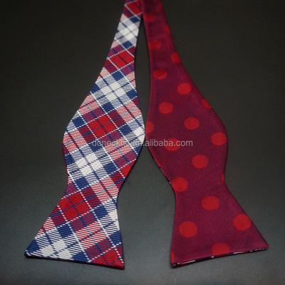 China two color 100 silk double sided tie self tie bow tie for sale