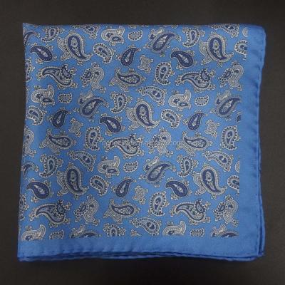 China Hot Sale Mens Paisley Jacquard Silk Fabric Pocket Square Printed for sale