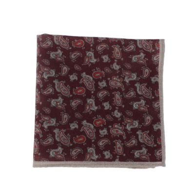 China Hot Selling Dacheng Men's Casual Fashion Pocket Square Wool Paisley 100% Jacquard Print for sale