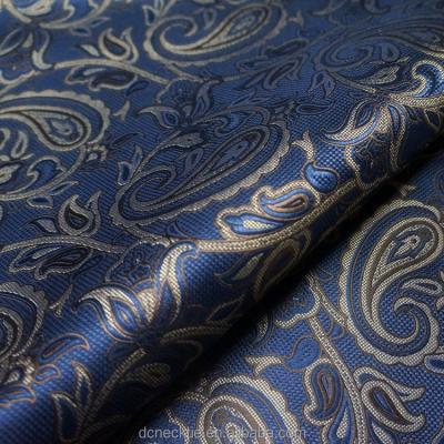 China Suit Navy Ombre Paisley Neck Tie Gold Silk Fabric for sale