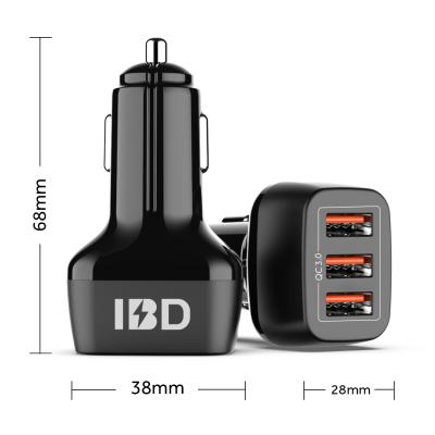 China 2021 Quick Car Charger Cahrger IBD 3 USB QC3.0 Total 54W Car Phone Charger With Competitive Price for sale