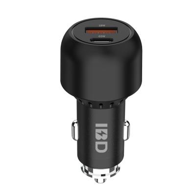 China CE FCC kc Certified Car Charger IBD 2 USB Ports QC 3.0 and Metal Type C PD Car Charger 83W USB Car Charger for sale