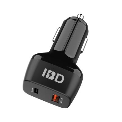 China IBD OEM 2 Ports 48W USB C Car Charger High Speed ​​Fast Charging 3.0 Portable Electric Car Fast Charger For Mobile Phone for sale