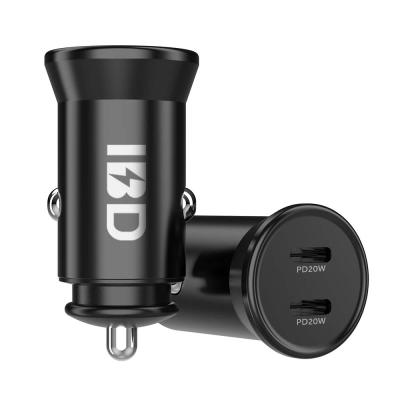 China Moblie Phone Charging IBD New Arrival 2021 Mini Design Dual PD Fast Charging Car Charger For Mobile Phone for sale