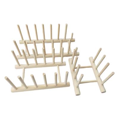 China Kitchen Pine Bamboo Dish Rack Dish Rack Wooden Eco-Friendly Wooden Bamboo Dish Rack Stand for sale