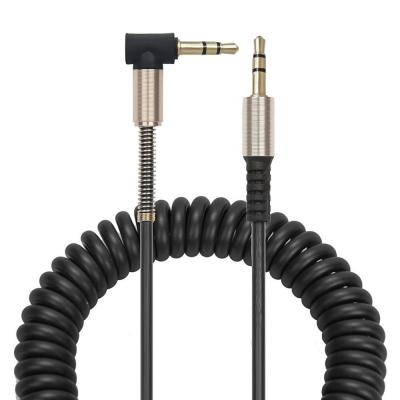 China Male To Male Extension Cable 3.5mm Stereo Audio Jack Earphone Cable Male To Male 4ft Spiral Video Cable For Car /iphone/speaker/recorder for sale