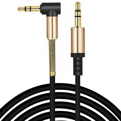 China 90 Degree 3.5mm Stretchable Audio Cable Male To Male Stereo Audio Cable Compatible With Car/Earphone/Studio/Recorder for sale