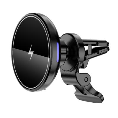 China Smart Match Fast Charging 15W Wireless Charger Car Phone Holder For iPhone Samsaung S10 S9 Fast Airflow Mount Suction Qi Wireless Charger for sale