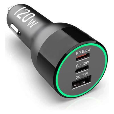 China 100W USB Car Charger QC3.0 18W Mobile Phone Car Charger PPS QC4.0 Fast Car Battery PD High Power 120W High Power 120W Charging Type-C Charger for sale