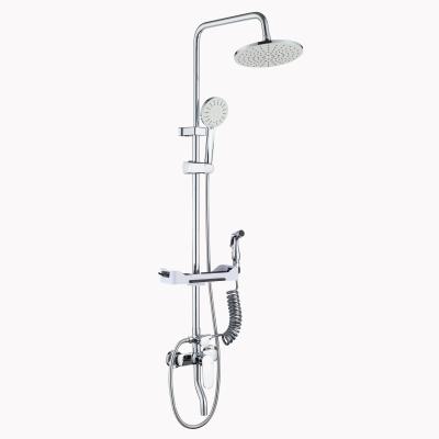 China Multifunctional Thermostatic Faucets Shower Set with Shower Sprayer and Shower Glass Shelf for sale