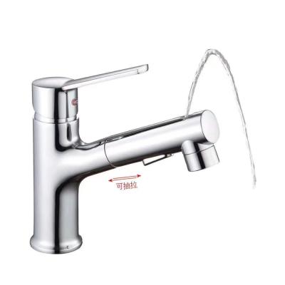 China Thermostatic Faucets 3-Ways Works Bathroom Faucet Pull Down Chrome Plated Basin Faucet for sale