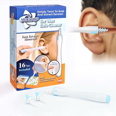 China New eargouger spiral earcleaner eargouger soft glue material does not hurt ear earwax clear 9.5*4.3*14.3cm for sale