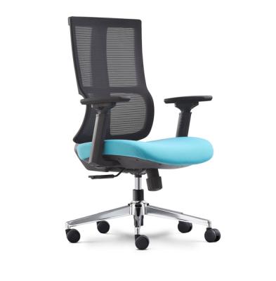 China (Size)Adjustable Middle Back Swivel Mesh Office Chair Ergonomic Manager Chair China manufacturer with comfortable PU caster for sale