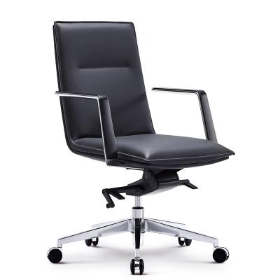 China Modern French High Back Swivel (Height) Executive Black Leather Office Chairs Adjustable for sale