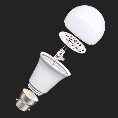 China High Quality Easy Installation SKD Indoor Plastic B22 Energy Saving E27 10w Desktop Led Bulb Light Raw Material for sale