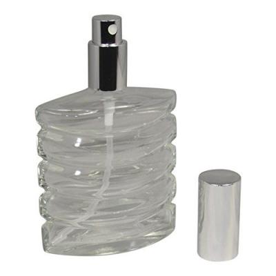 China 3.4 oz (100ml) Replacement Cosmetic Ribbed Glass Empty Refillable Glass Perfume or Cologne Bottle with Spray Applicator for sale