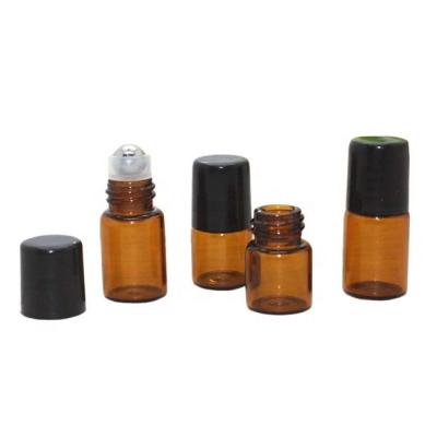 China Gift True Essence 2ml, 5/8 Drachma Mini Roll-On Glass Jar Bottles With Metal Rollerballs Refillable Aromatherapy Essential Oil for sale