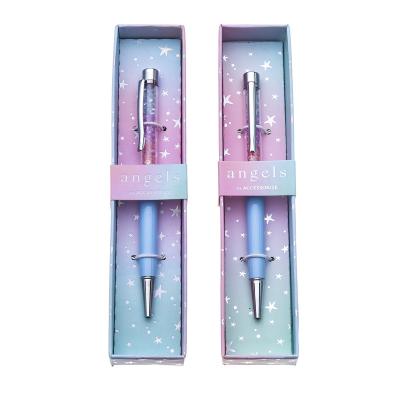 China Luxury Crystal Glitter Wedding Guests Gift Set Pens Cute Gift Items Gift Unique Ballpen Best Selling Set for sale