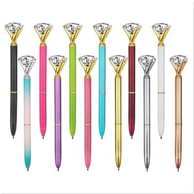 China office & School Pen Troy Fashion Metal Ballpoint Pen With Glitter Diamond Top Crystal for sale