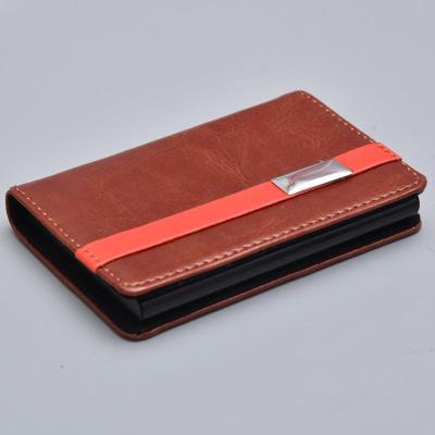 China Wholesale fashion and high quality promotion cheap PU leather card holder, business metal custom name card holder for sale