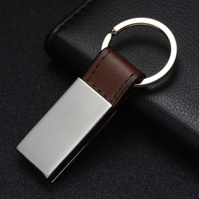 China Fashion Custom White And Brown Leather Square Metal Chain Holder , Custom Shaped Nice Key Chain / Key Holder for sale