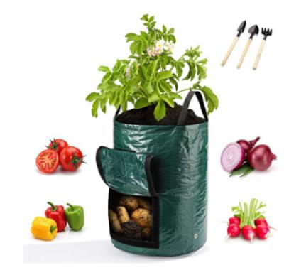 China Eco-friendly Potato Plant Bag With Door PE Potato Bag Garden Plant Growing Vegetable Planting Bucket for sale