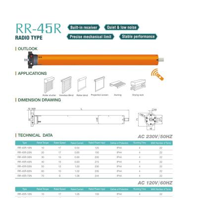 China RADIO 10nm 50nm ac dc dc shutter door curtain motor ac dc battery remote tubular motor 45r wifi blind remote blind blind for sale