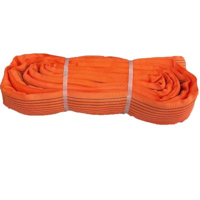 China Lifting Goods 2T 5T 6T Polyester Flat Round Clamp OEM ODM Factory No Harm To Cargo Light for sale