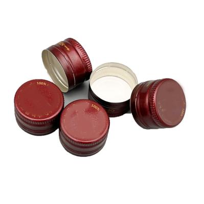 China 30*60mm Lids Metal Aluminum Cap Pilfer Proof High Quality Aluminum Bottle Screw Caps Wine Glass Lids for sale