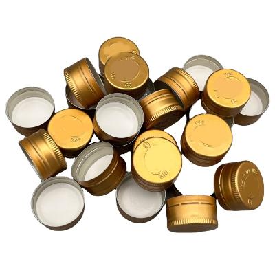 China Wholesale Pilfer Proof ROPP Engraved Metal Jar Lids Wine Beer Screw Embossed Aluminum Cap for sale