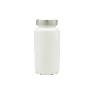 China Meidical Packaging High Quality 150ml PET Bottles Silver Aluminum Screw Lids Pill Bottle With Metal Cap for sale