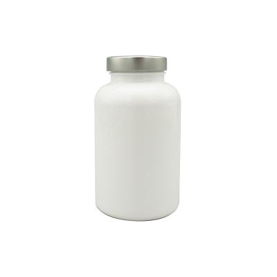 China Wholesale Custom Meidical Packing White Medicine Bottle Plastic PET Pill Bottles With Metal Cap for sale