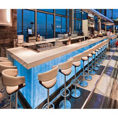 China Modern Metal Steel Material Club Pop Bar Counters Security Bar Squatting Table Furniture Design for sale