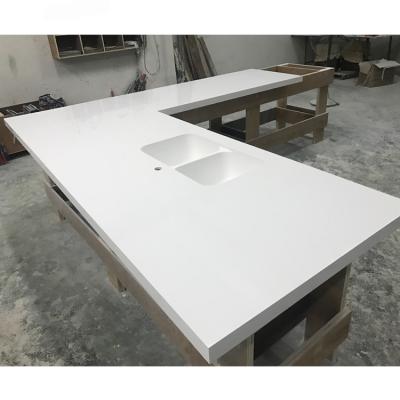 China Modern Design Modern Design Marble Quartz Stone Solid Outdoor Worktops Environmentally Friendly Artificial White Wholesale Kitchen Countertop for sale