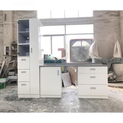 China Environmental Friendly Easy To Clean Material Made Kitchen Countertops With PVC Wooden Cabinetes for sale