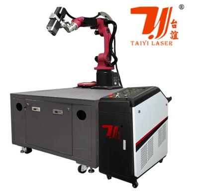 China 6 Axis Robot Automatic Fiber Laser Cleaning Machine Rust Oil Paint Remover for sale