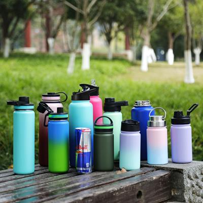 China PORTABLE Water Bottle With Handle 12Oz /18Oz /21Oz /32Oz /40Oz /50Oz/64Oz Paracord Stainless Steel Vacuum Water Bottle With Bpa Free Lid for sale