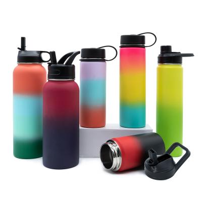 China PORTABLE Vacuum Wide Mouth Sports Water Bottle Stainless Steel Leakproof And Sweatproof Insulated Sports Bottle With Spout Lids for sale