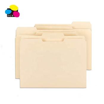 China Office Stationery High Quality Cut Letter 1/3/Administrative Size Buff Manila Paper File Folder for sale