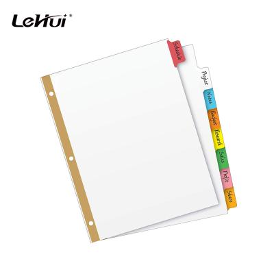 China Customizable Table Of Contents Of Eco - Friendly High Quality Classic 10 Tag Dividers With Numbers Printing for sale