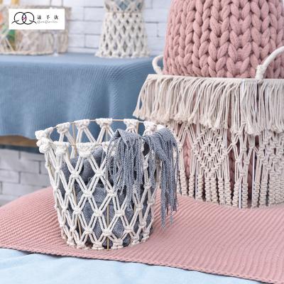 China Large capacity customized viable hand knitting receiving storage basket pure manual weaving receive practical basket household adornmen for sale